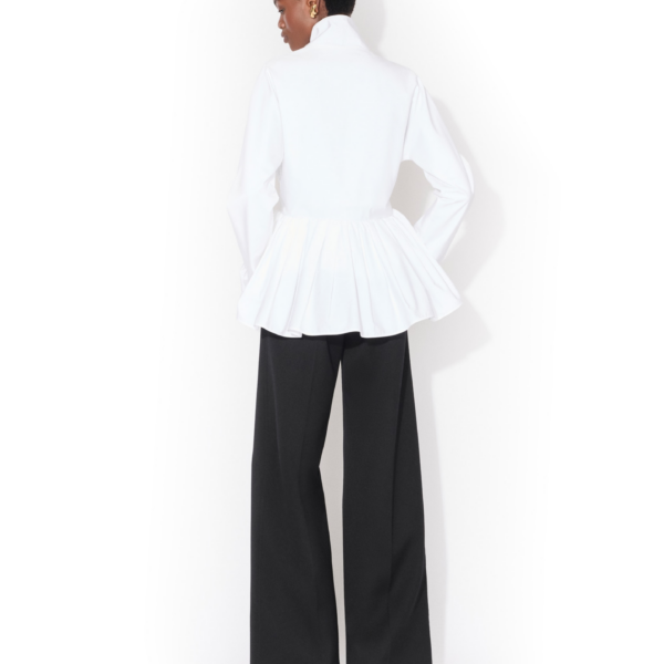 Alaïa Cotton Poplin Peplum Jacket - ALAÏA Jackets - Laser Cut Luxury - Shop at Coveti