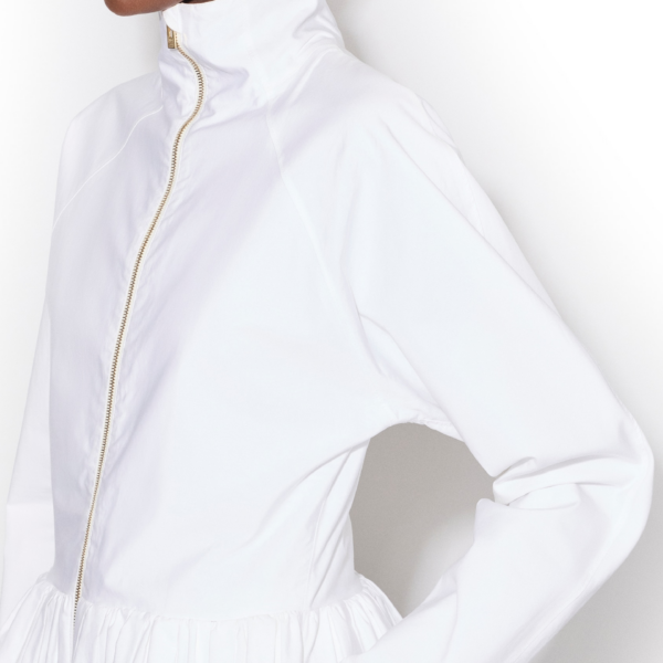 Alaïa Cotton Poplin Peplum Jacket - ALAÏA Jackets - Laser Cut Luxury - Shop at Coveti