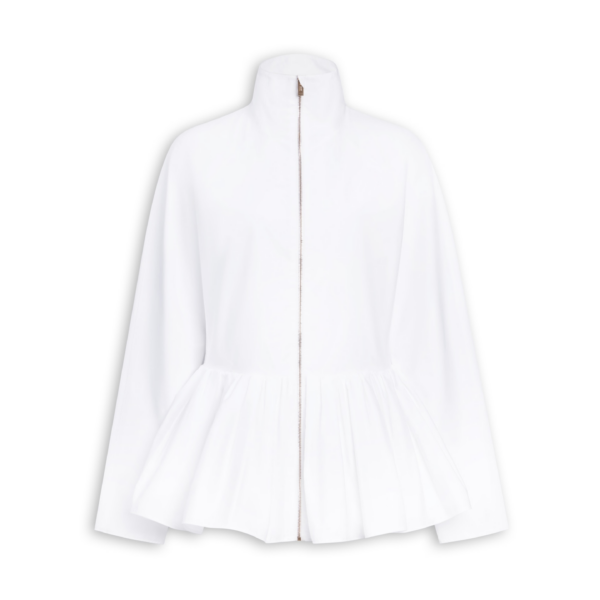 Alaïa Cotton Poplin Peplum Jacket - ALAÏA Jackets - Laser Cut Luxury - Shop at Coveti