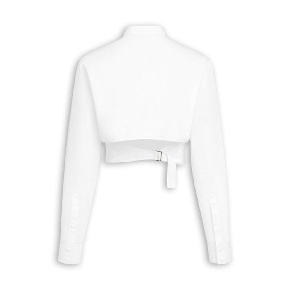 Alaïa Cropped Cotton Poplin Shirt - ALAÏA Tops - Laser Cut Luxury - Shop at Coveti