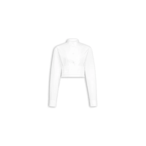 Alaia Cropped Cotton Poplin Shirt