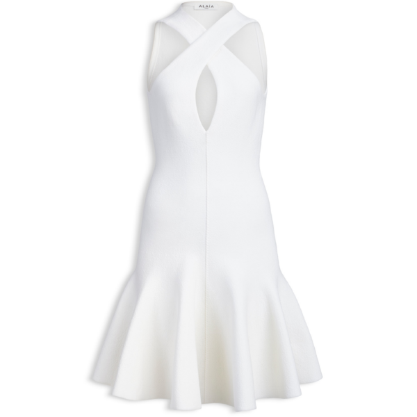 Alaïa Cross Front Knit Dress - ALAÏA Dresses - Laser Cut Luxury - Shop at Coveti