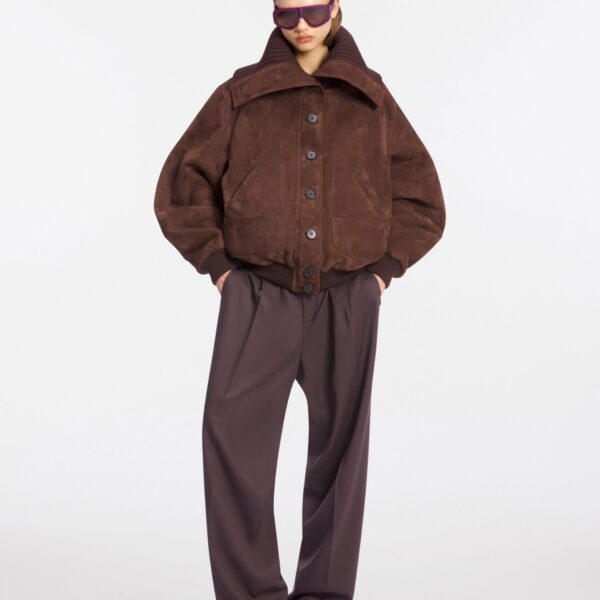 Dark brown bomber
