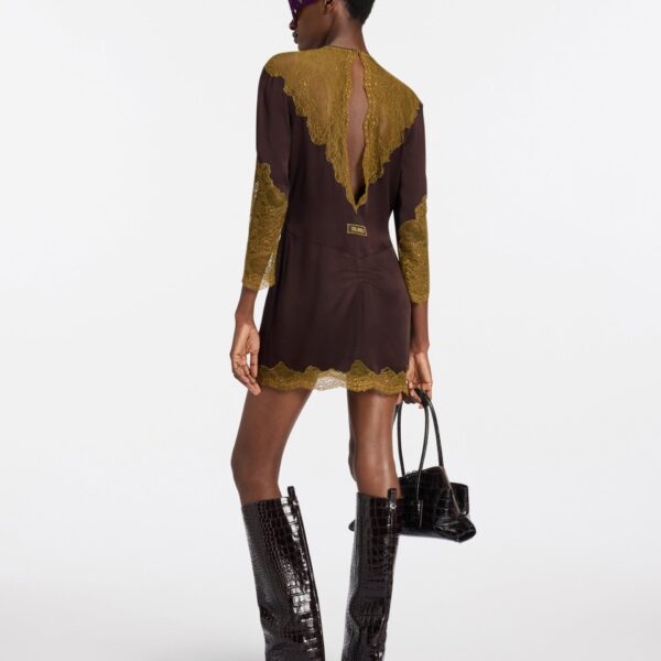 Attico dark green and dark brown dress