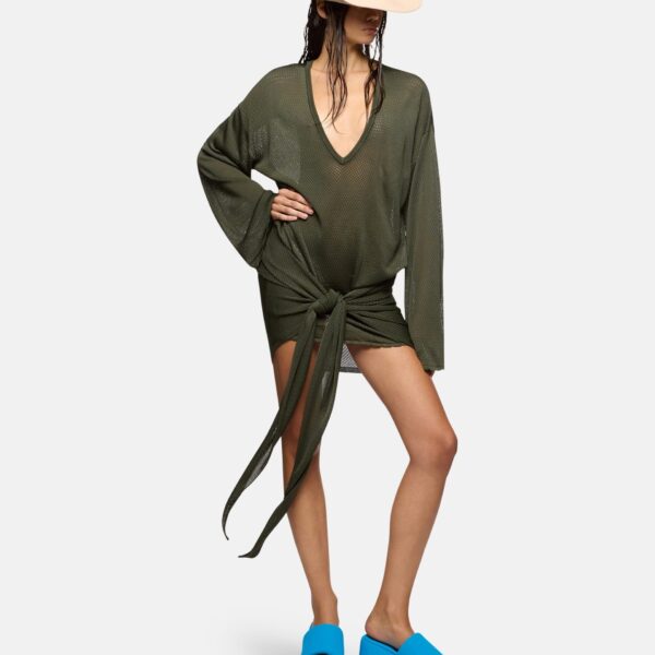 Dark green mini dress