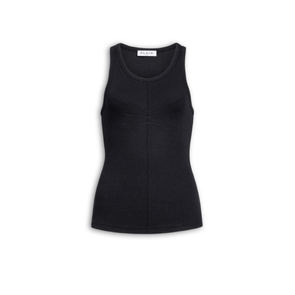 Alaïa Darts Cotton Tank Top - ALAÏA Tops - Laser Cut Luxury - Shop at Coveti
