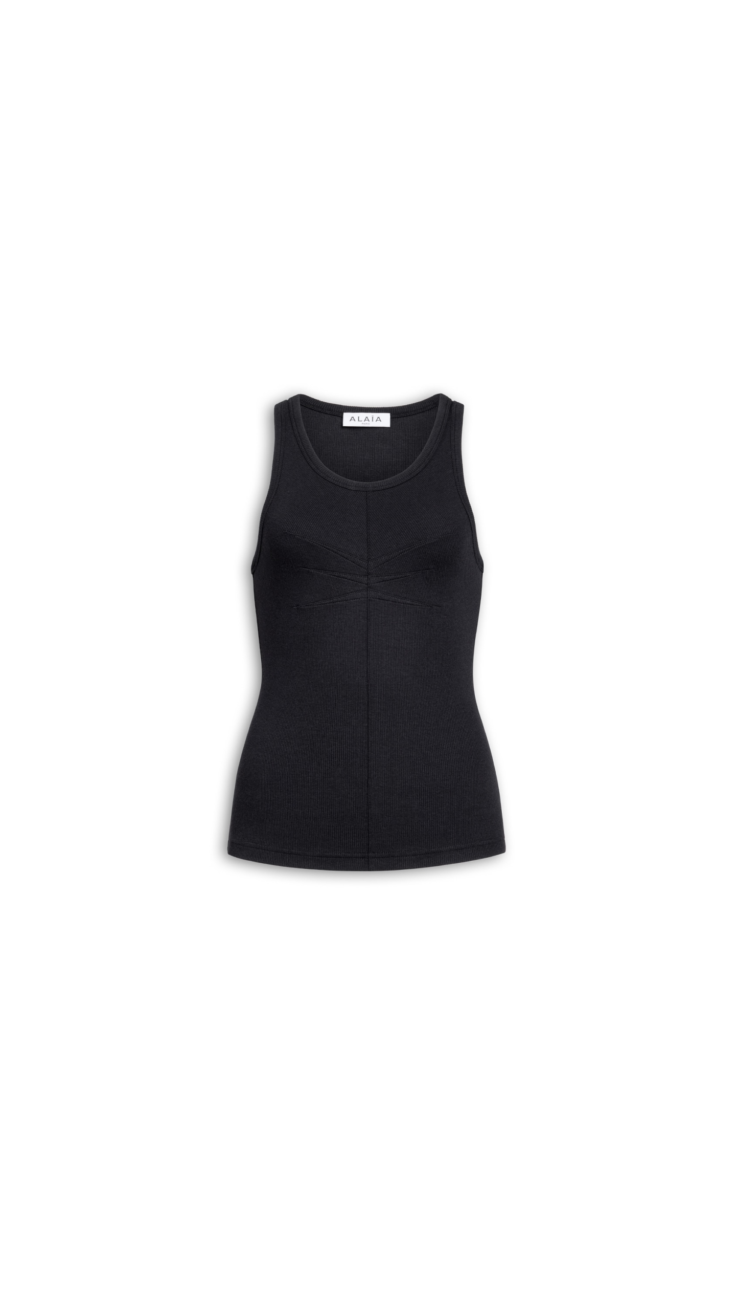 Alaïa Darts Cotton Tank Top - ALAÏA Tops - Laser Cut Luxury - Shop at Coveti