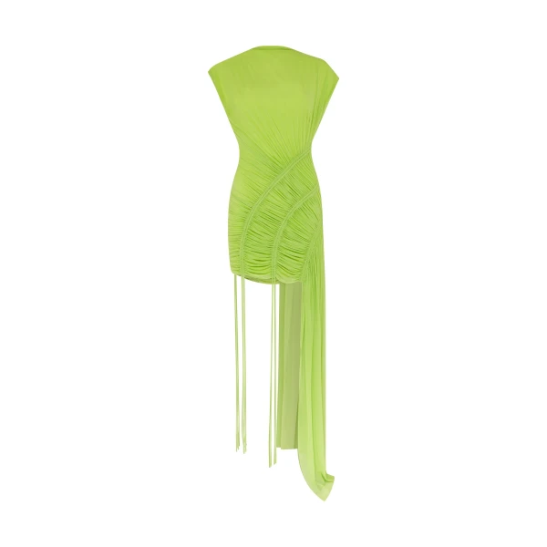David Koma Asymmetric Hem Ruched Mini Dress