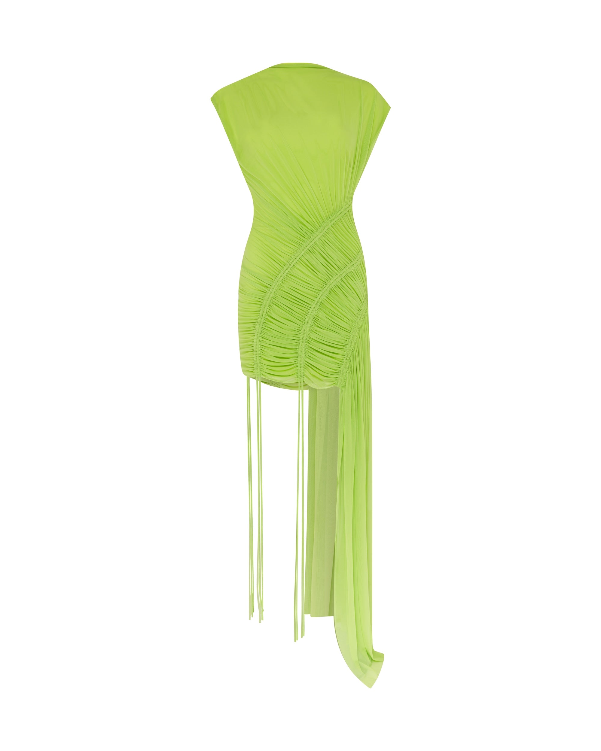 David Koma Asymmetric Hem Ruched Mini Dress