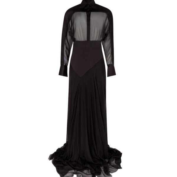David Koma Contrast Panel Shirt Gown