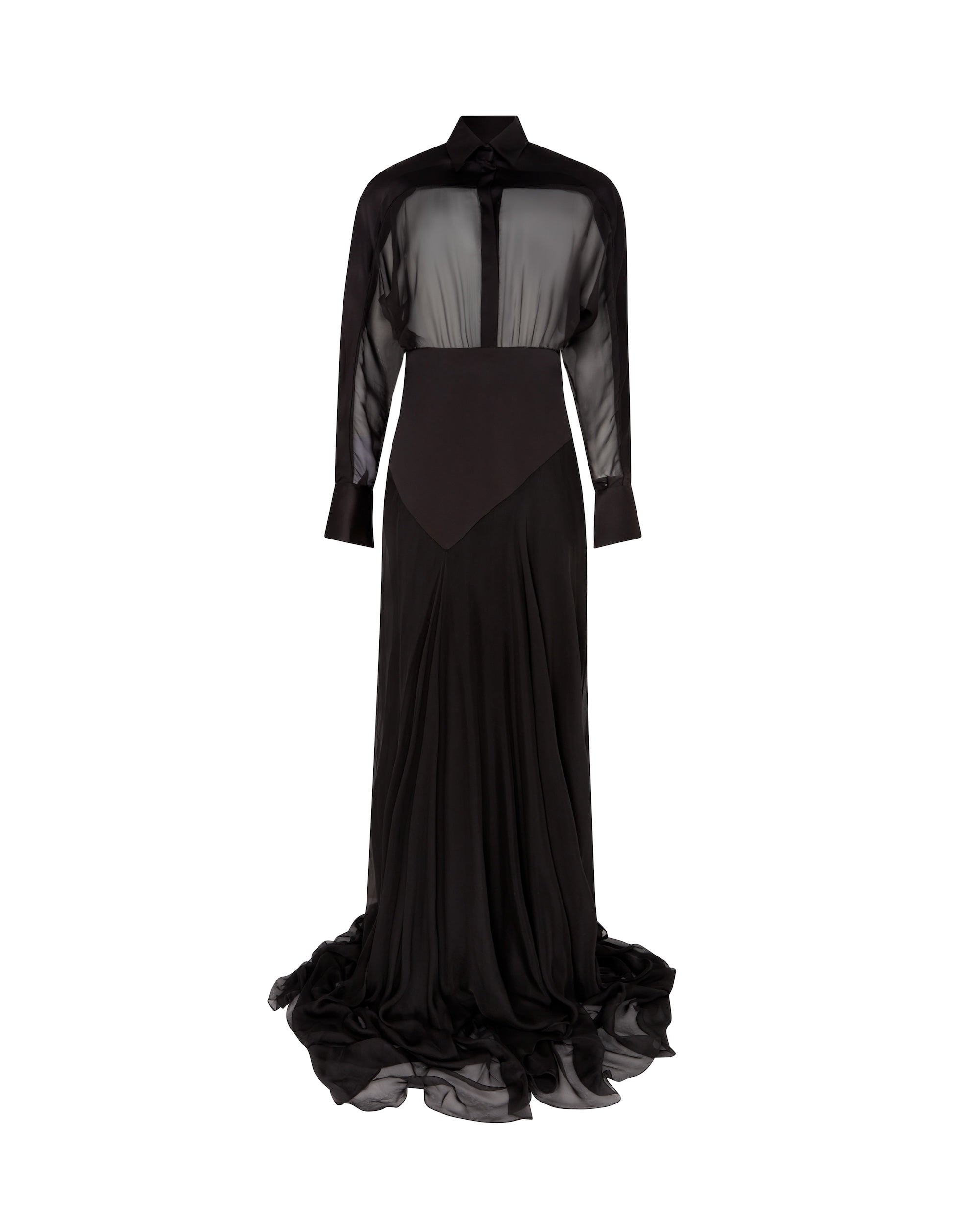 David Koma Contrast Panel Shirt Gown