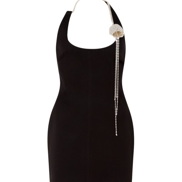 David Koma Crystal Flower On Shoulder Mini Dress