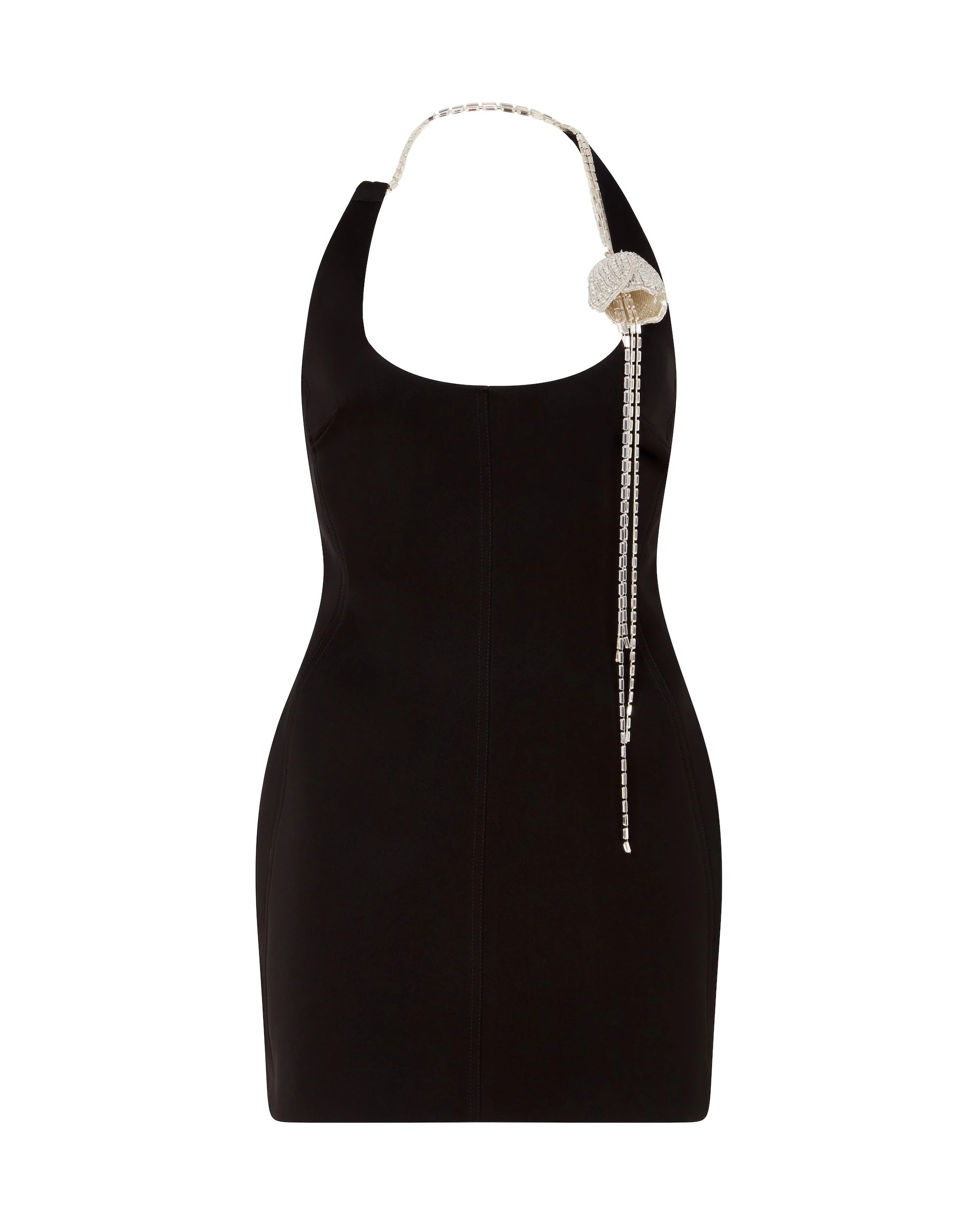 David Koma Crystal Flower On Shoulder Mini Dress David Koma Crystal Flower On Shoulder Mini Dress