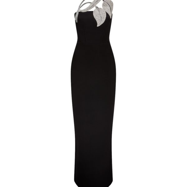 David Koma Crystal Leaf Corset Gown