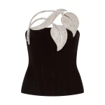 David Koma Crystal Leaf Corset Top