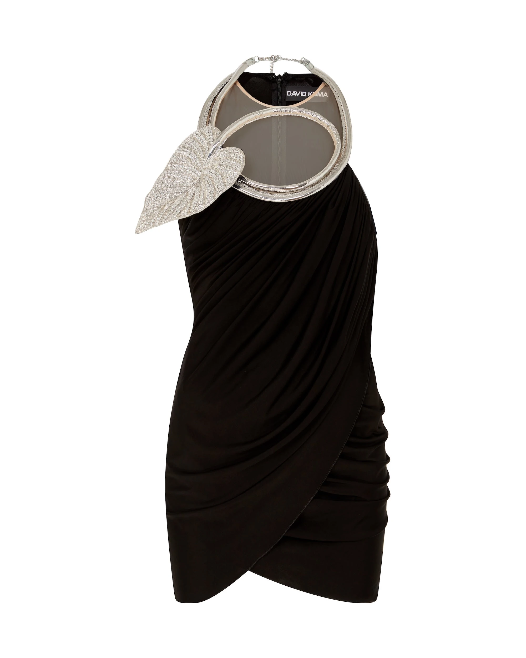 David Koma Crystal Leaf Neckline Mini Dress David Koma Crystal Leaf Neckline Mini Dress