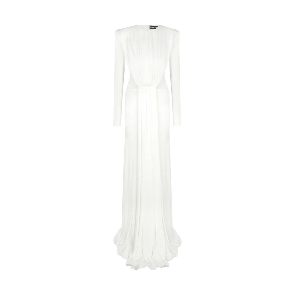 David Koma Draped Gown With Side Cut-Outs
