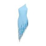 David Koma Gradient Sequin One Shoulder Midi Dress