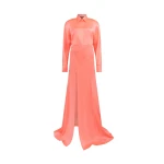 David Koma Open Leg Satin Shirt Gown