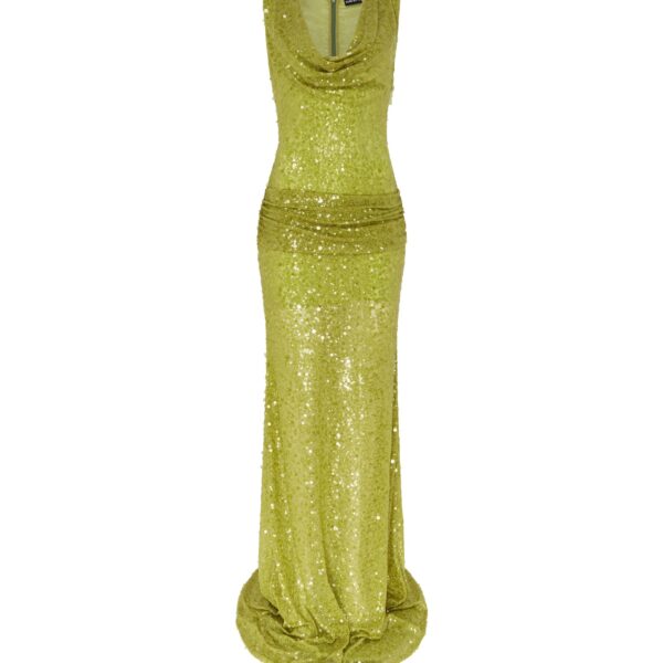 David Koma Plunge Neckline Sequin Embellished Gown