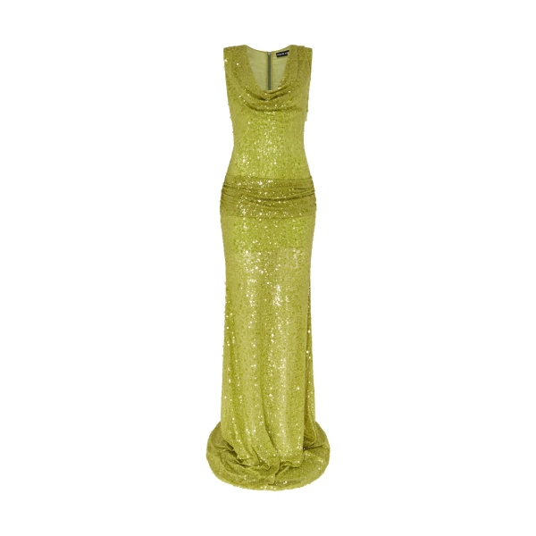 David Koma Plunge Neckline Sequin Embellished Gown