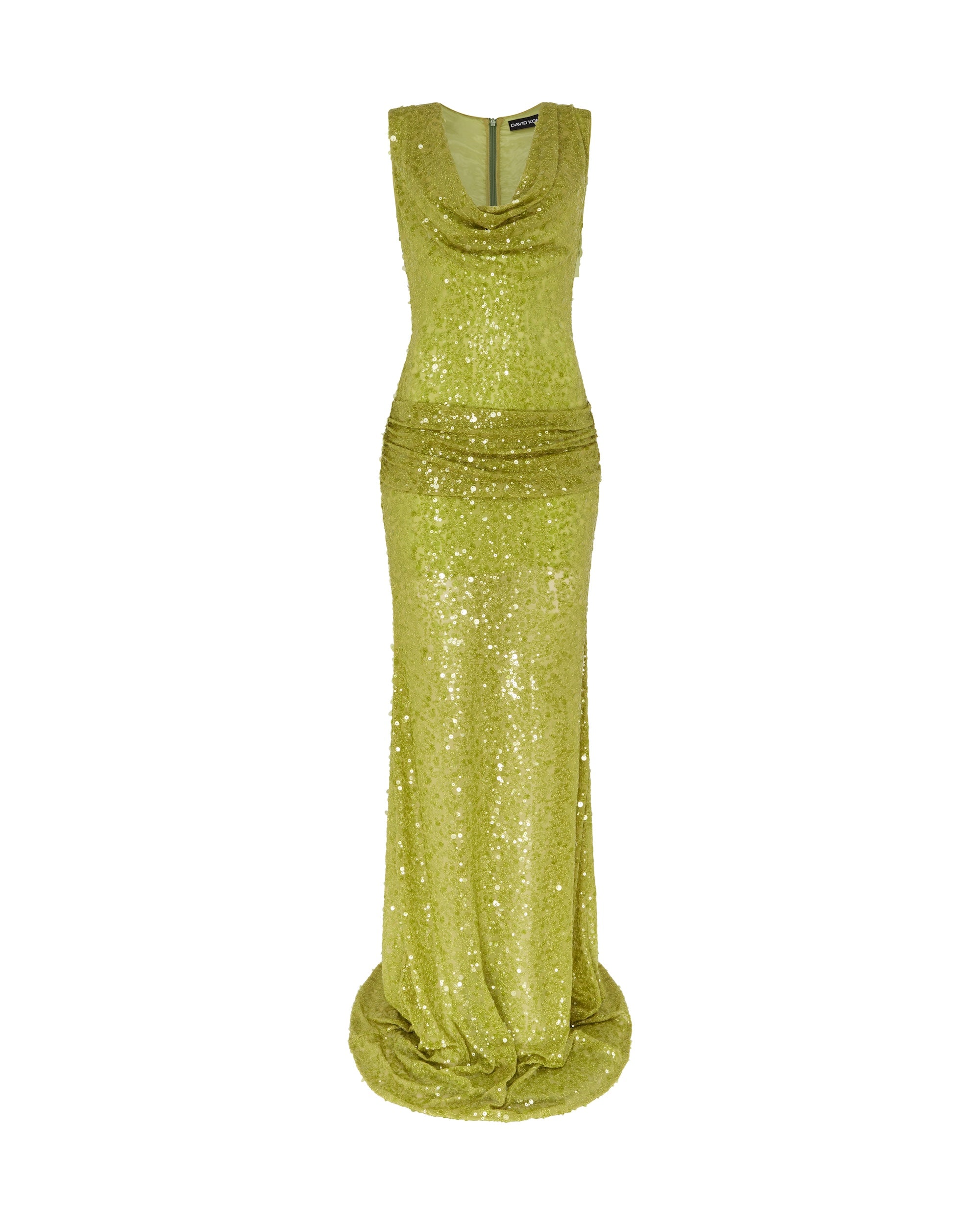 David Koma Plunge Neckline Sequin Embellished Gown