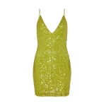 David Koma Sequin Mini Dress In Green