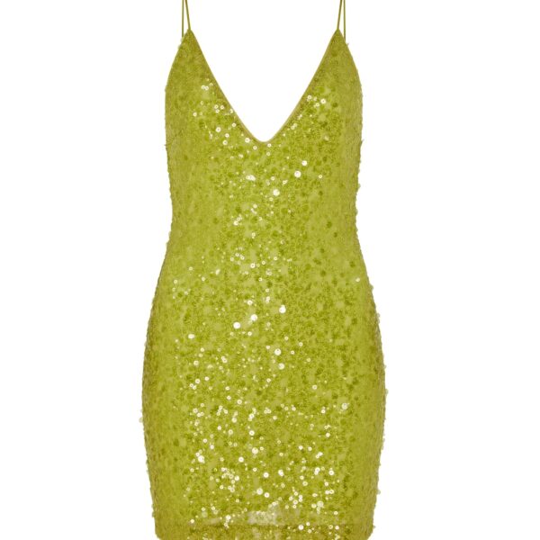 David Koma Sequin Mini Dress In Green