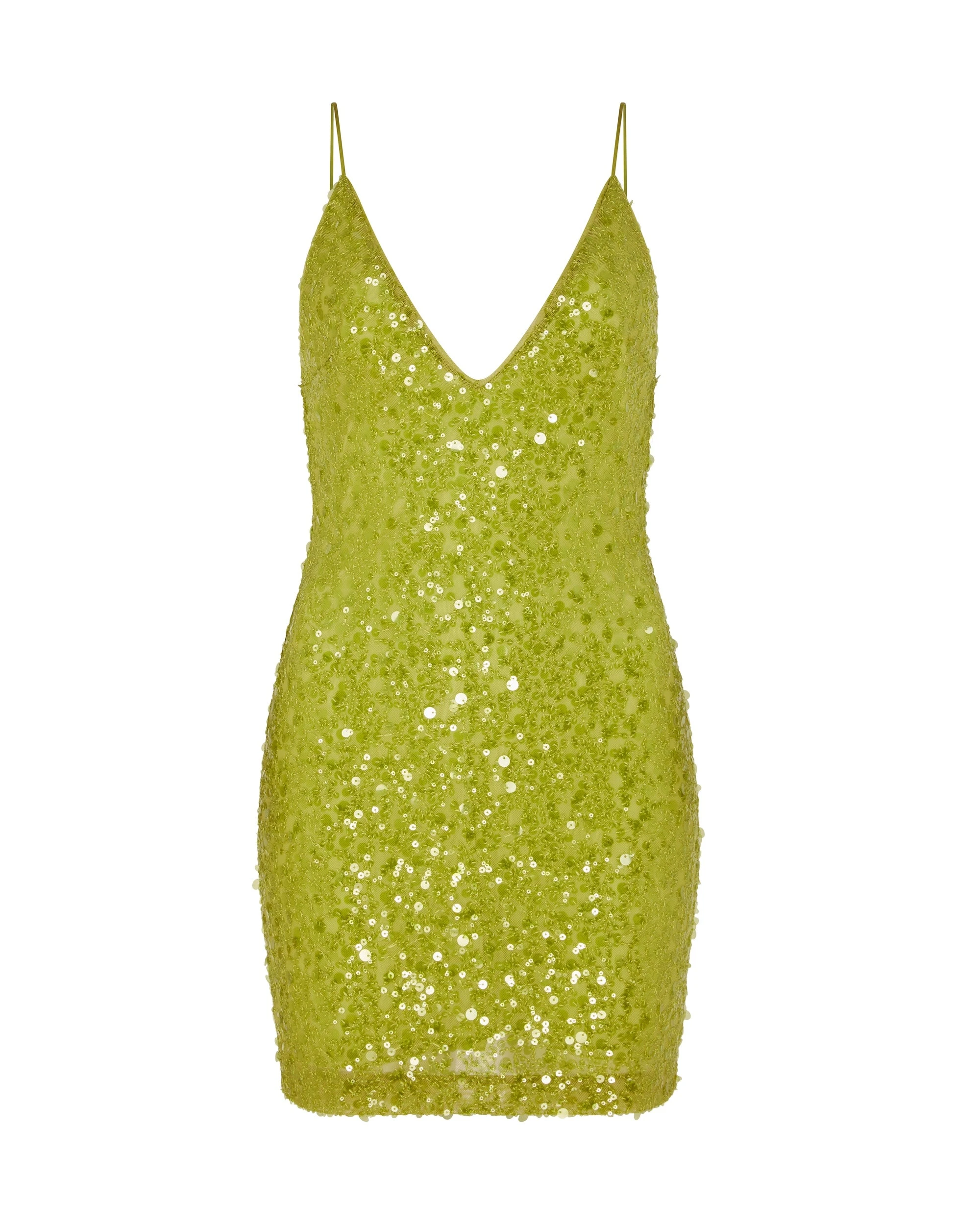 David Koma Sequin Mini Dress In Green David Koma Sequin Mini Dress In Green