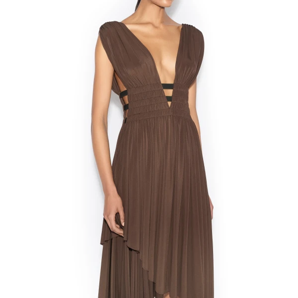 Alaia Deesse V Neck Dress, view 4