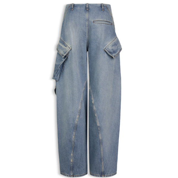 Alaïa Denim Cargo Pants - ALAÏA Pants - Laser Cut Luxury - Shop at Coveti