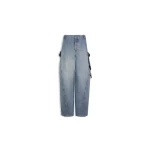 Alaïa Denim Cargo Pants - ALAÏA Pants - Laser Cut Luxury - Shop at Coveti