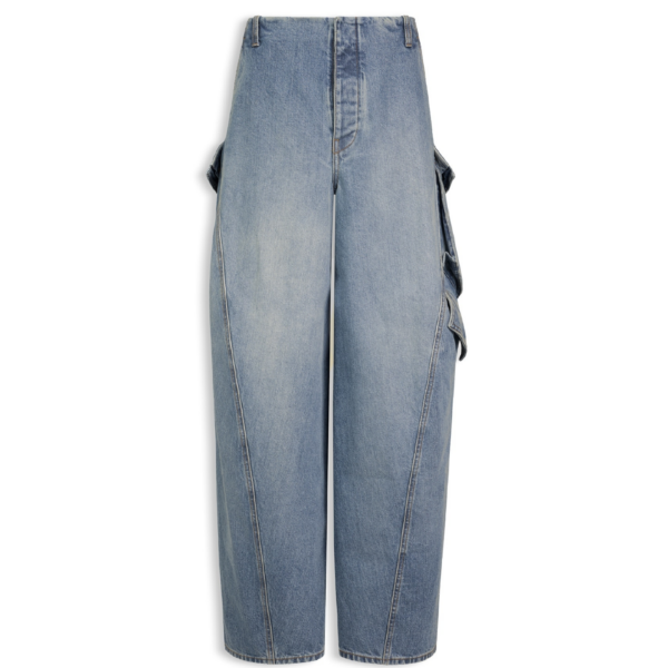 Alaïa Denim Cargo Pants - ALAÏA Pants - Laser Cut Luxury - Shop at Coveti