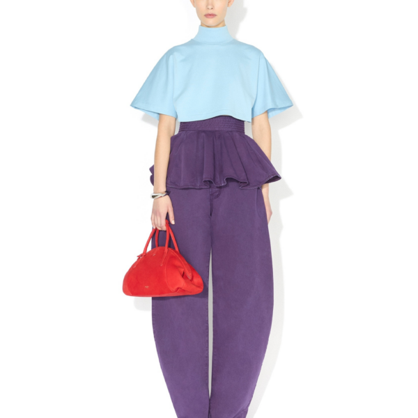 Alaïa Denim Peplum Belt - ALAÏA Pants - Laser Cut Luxury - Shop at Coveti