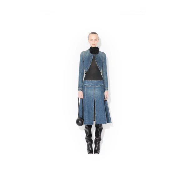 Alaia Denim Slit Skirt, view 2