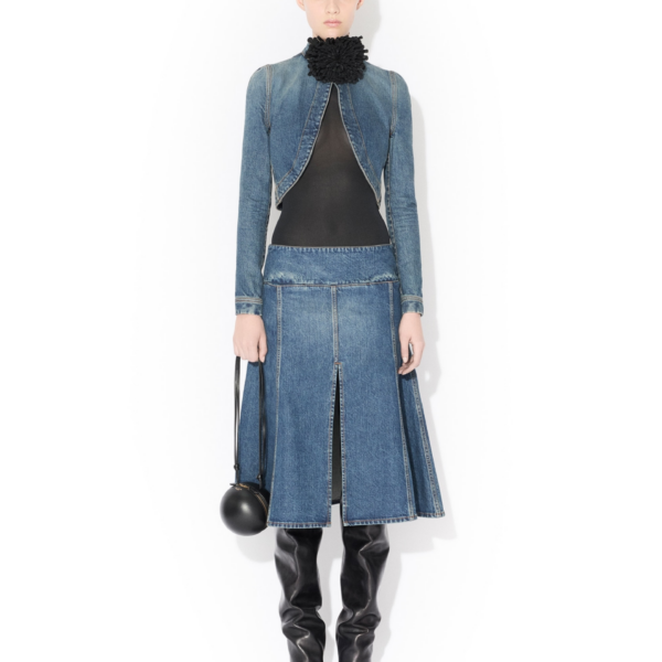 Alaïa Denim Slit Skirt - ALAÏA Skirts - Laser Cut Luxury - Shop at Coveti