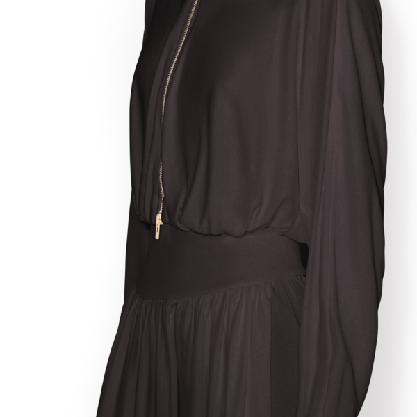Alaïa Draped Matte Jersey Jacket - ALAÏA Jackets - Laser Cut Luxury - Shop at Coveti