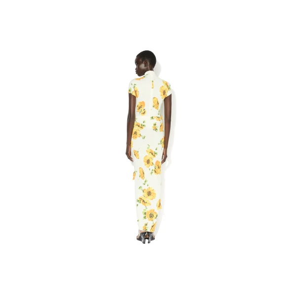 Alaia Draped Printed Dress, view 3