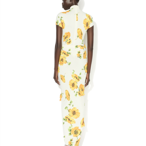 Alaïa Draped Printed Dress - ALAÏA Dresses - Laser Cut Luxury - Shop at Coveti