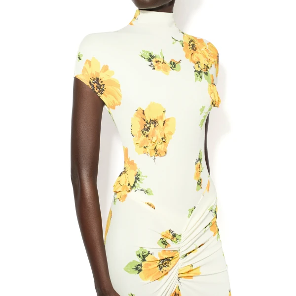 Alaia Draped Printed Dress, view 4