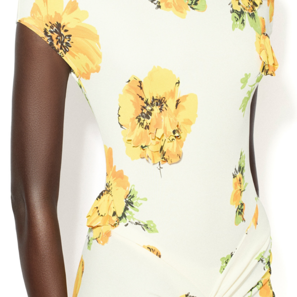 Alaïa Draped Printed Dress - ALAÏA Dresses - Laser Cut Luxury - Shop at Coveti