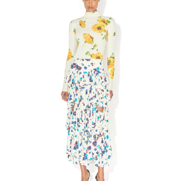 Alaïa Draped Printed Skirt - ALAÏA Skirts - Laser Cut Luxury - Shop at Coveti