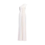 Elie Saab Asymmetric Cady Jumpsuit in White featuring  – Luxury Designer Fashion at Coveti.