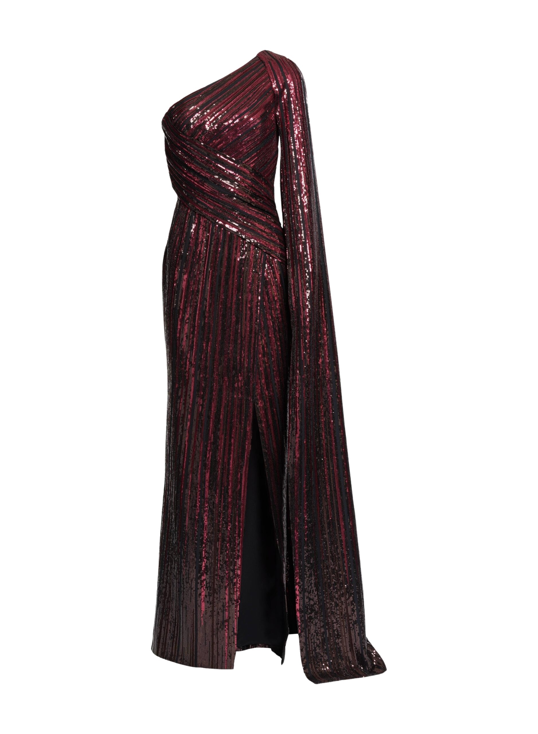 Elie Saab Asymmetrical Sequin Embroidered Dress in Multicolour featuring  – Luxury Designer Fashion at Coveti.