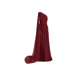 Elie Saab Asymmetrical Silk Dress in Red featuring  – Luxury Designer Fashion at Coveti.