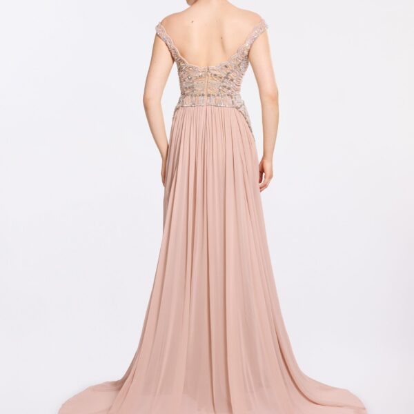 Elie Saab Bead Embroidered Corset Dress in Pink featuring  – Luxury Designer Fashion at Coveti.