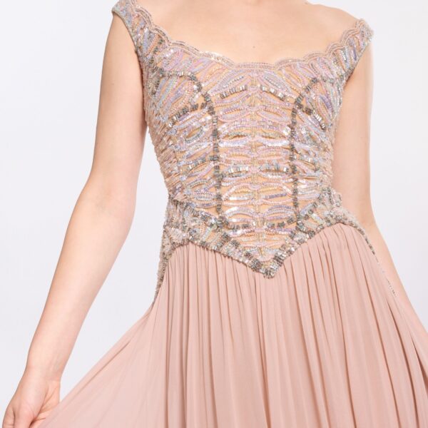 Elie Saab Bead Embroidered Corset Dress in Pink featuring  – Luxury Designer Fashion at Coveti.