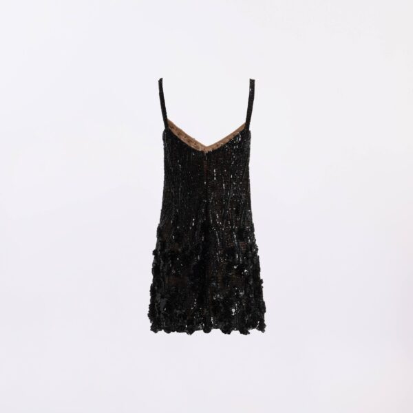 Elie Saab Bead Embroidered Short Dress in Black featuring  – Luxury Designer Fashion at Coveti.
