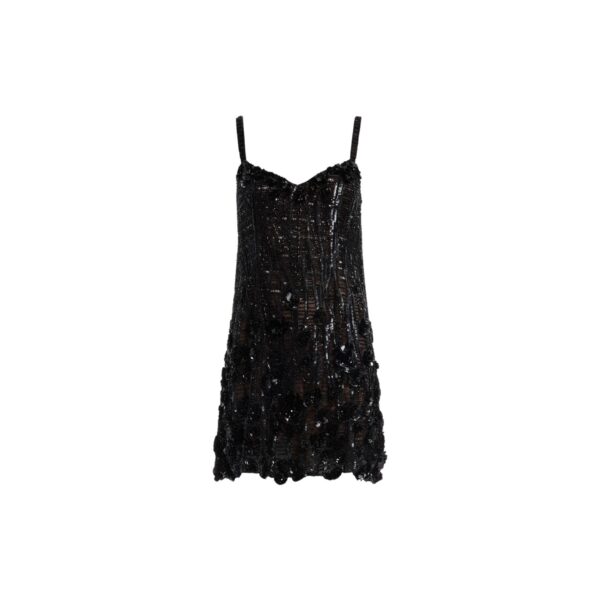 Elie Saab Bead Embroidered Short Dress in Black featuring  – Luxury Designer Fashion at Coveti.