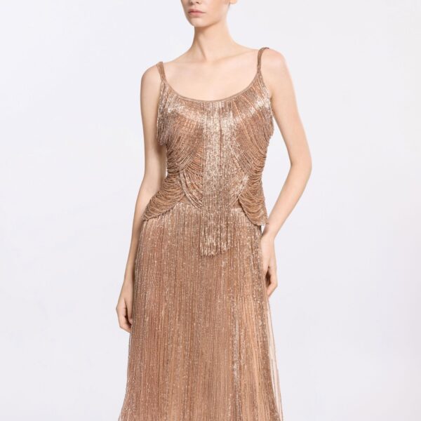 Elie Saab Bead Embroidered Top in Neutrals featuring  – Luxury Designer Fashion at Coveti.